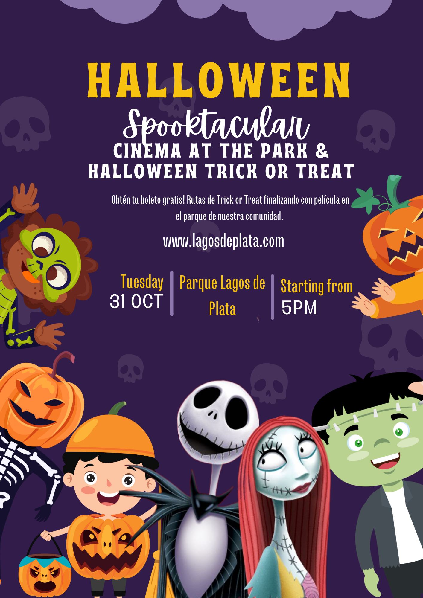 Purple Halloween Costume Party Flyer